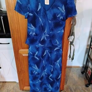 Positive Attitude Royal Blue Floral V-Neck Maxi Dress